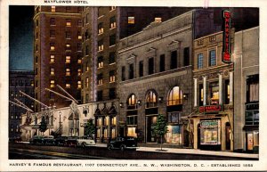 Washington D C The Mayflower Hotel and Harvey's Famous Restaurant 1943