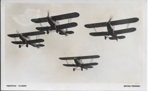 RPPC: H.M Royal Air Force Hawker Furies in Flight, Mint (51192)