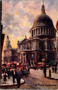 St. Paul's Cathedral, South View Tucks 8649 Vintage Postcard A35