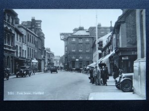 HERTFORD Fore Street shows Animated Street Scene c1930s RP Postcard by H. Coates