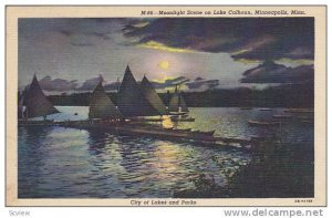 Moonlight scene on Lake Calhoun, Minneapolis, Minnesota,PU-1948