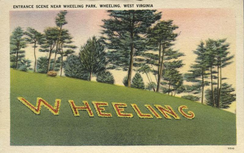 Entrance at Wheeling Park - Wheeling WV, West Virginia - Linen