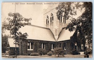 Roxbury NY Postcard RPPC Photo Jay Gould Memorial Church Roxbury In The Catskill