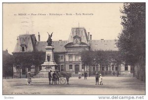 Sedan , Ardennes department , France , PU-1920 ; Place d'Alsace - Bibliothequ...