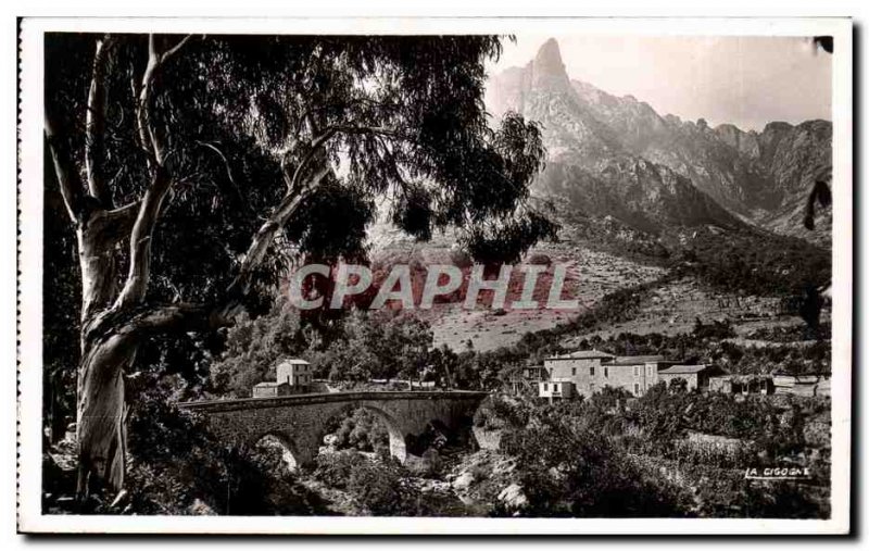 Old Postcard Corsica Corsica Porto Bridge and & # 39hotel