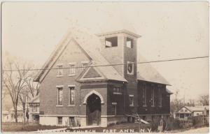 New York NY Real Photo RPPC Postcard 1924 FORT ANN Methodist Church