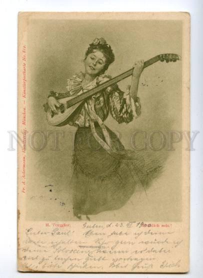 149330 BELLE Woman Musician by TORGGLER vintage PC