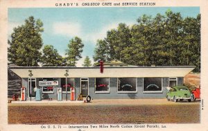 North Colfax Louisiana Grady's One Stop Cafe Vintage Postcard AA75313