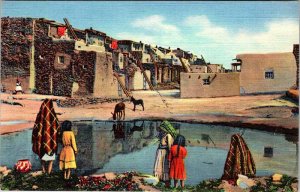 Postcard NATIVE INDIAN SCENE Laguna New Mexico NM AK9962