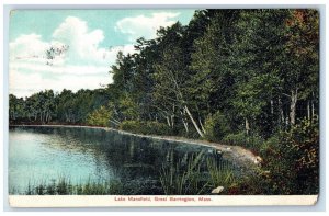 1908 View Of Lake Mansfield Great Barrington Massachusetts MA Antique Postcard