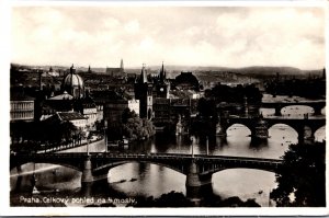 Czech Republic Prague The Four Bridges Praha RPPC 09.77