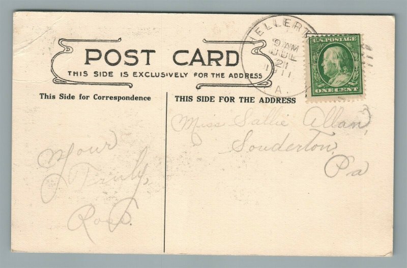 HELLERTOWN PA ST. PAUL'S CHURCH ANTIQUE POSTCARD