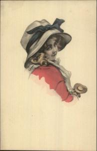 Schilibach - Little Girl w/ Doll c1910 Hand Colored Postcard