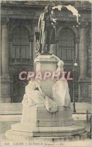 Old Postcard Calais Statue Jacquard