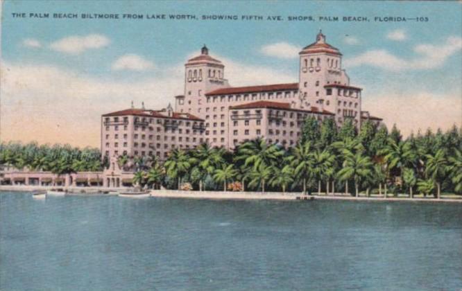 Florida Palm Beach The Biltmore From Lake Worth