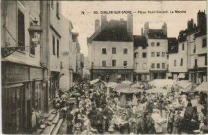 CPA CHALON-sur-SAONE Place Saint-Vincent - Le Marche (1190924)