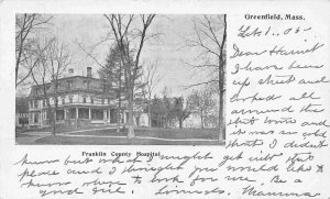Franklin County Hospital Greenfield Massachusetts 1905 postcard