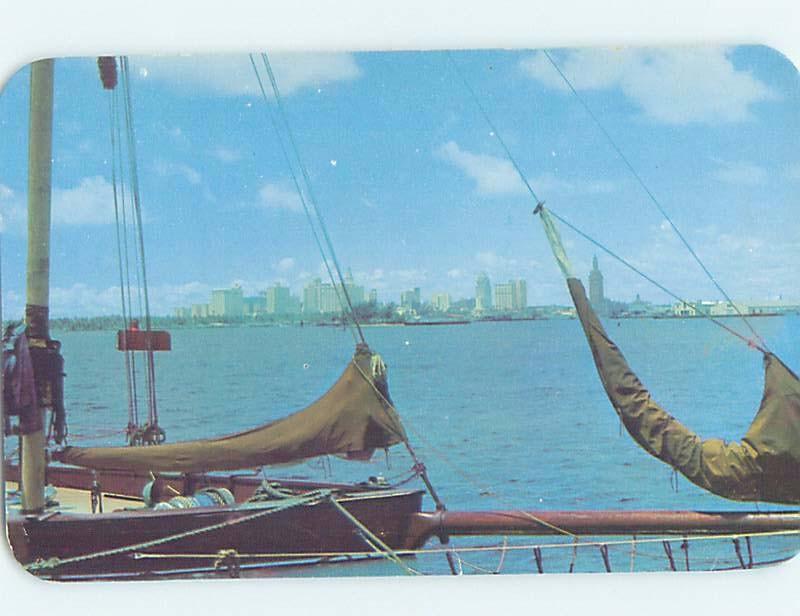 Unused Pre-1980 SKYLINE FROM THE SAILBOATS Miami Florida FL F8895