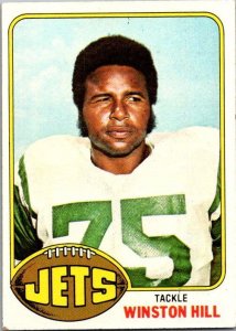 1976 Topps Football Card Winston Hill New York Jets sk4397