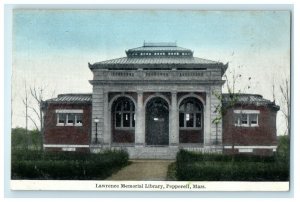 c1912 Lawrence Memorial Library, Pepperell, Massachusetts MA Antique Postcard 