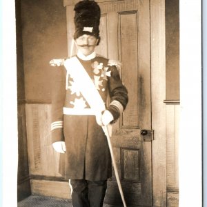 c1910s Play Guard RPPC Regiment Military Costume Bearskin Cap Real Photo A142