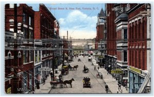 VICTORIA, BC, Canada ~ BROAD STREET Scene Horse Drawn Vehicles c1910s Postcard