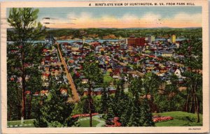 West Virginia Huntington Birds Eye View From Park Hill 1940 Curteich