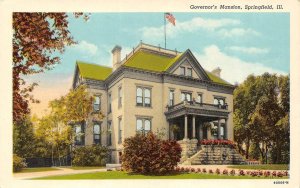 SPRINGFIELD, Illinois IL   GOVERNOR'S MANSION HOME   Vintage Curteich Postcard