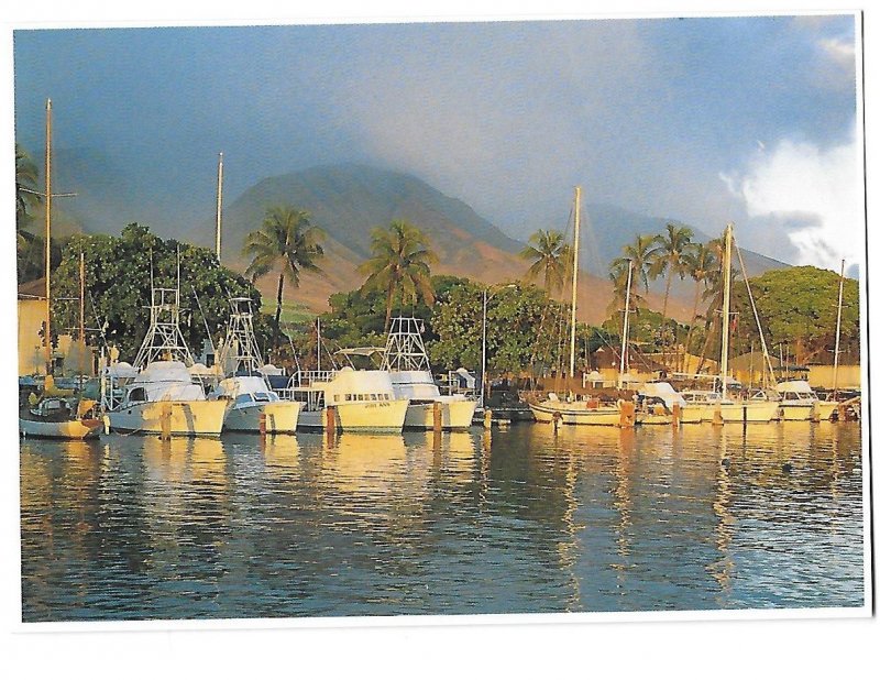 Lahaina Harbor Sunset Maui Hawaii a Hilo Hattie Collector Card 4 by 6