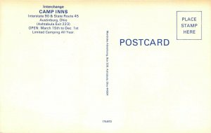Austinburg Ohio 1960s Postcard Interchange Camp Inns Camping Pool Table
