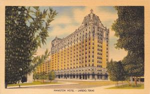 Laredo Texas~Hamilton Hotel~CW Points, Manager~1940s Linen Postcard