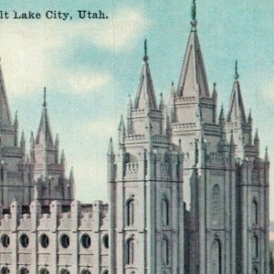 USA The Great Mormon Temple Salt Lake City Utah Vintage Postcard 07.64