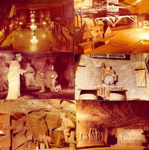 Poland Wieliczka touristic route in the underground salt mine lot of 6 postcards