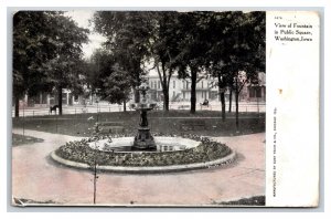 Public Square Fountain Washington Iowa IA DB Postcard Y4