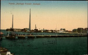 Curacao Puente Koningin Emma USED PAQUEBOT CANCEL Postcard c1910