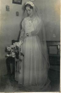 Romania bride dress snapshot photo dated 1960