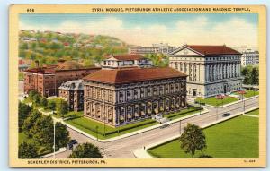 Pittsburgh Pennsylvania Syria Mosque Masonic Temple Athletic Assoc. Postcard A75