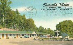 Autos Chewalla Motel Eufaula Alabama 1950s Postcard roadside Thomas 3089