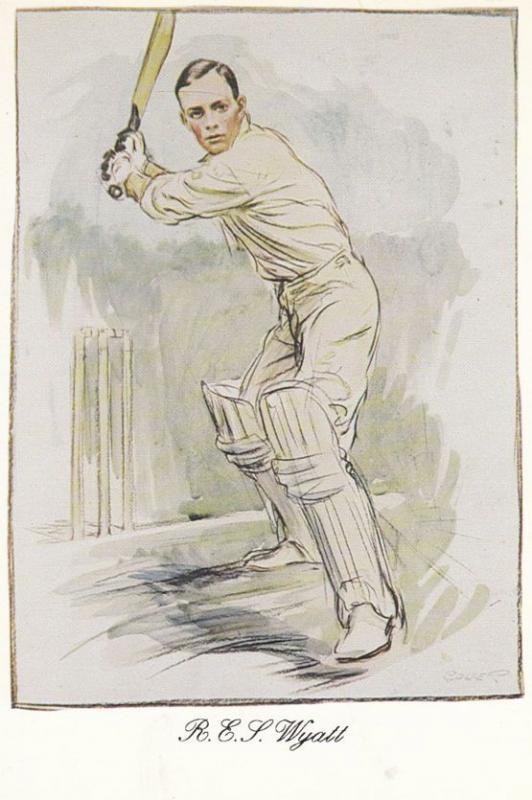 Robert Wyatt Warwickshire Cricket Rare Artist Painting Victory History Postcard
