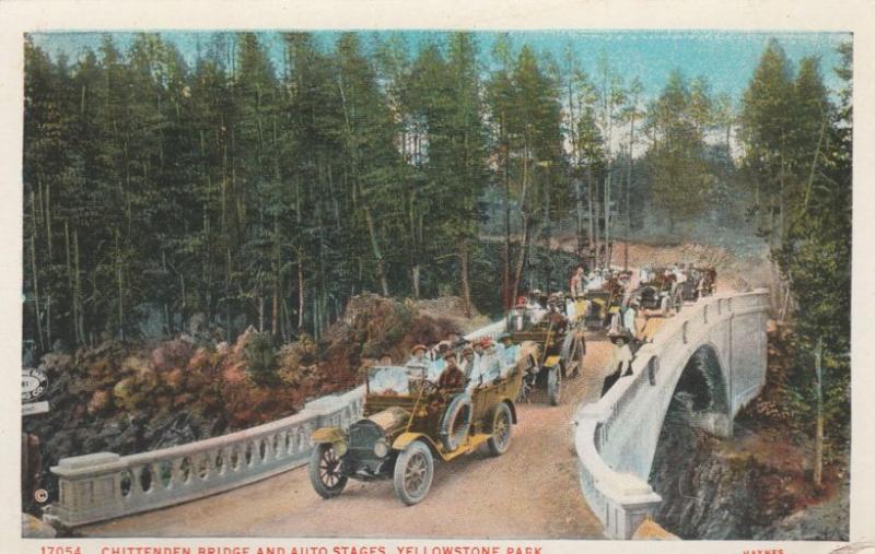 Auto Stages at Chittenden Bridge - Yellowstone National Park WY, Wyoming - WB