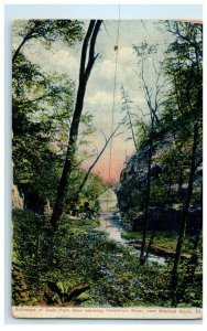 1908 Deer Park Glen showing Vermillion River, Starved Rock IL Postcard