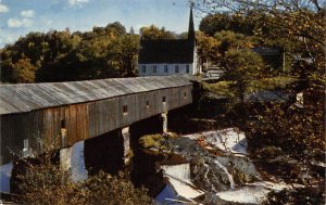 Historic Covered Bridge New England, Massachusetts MA Postcard