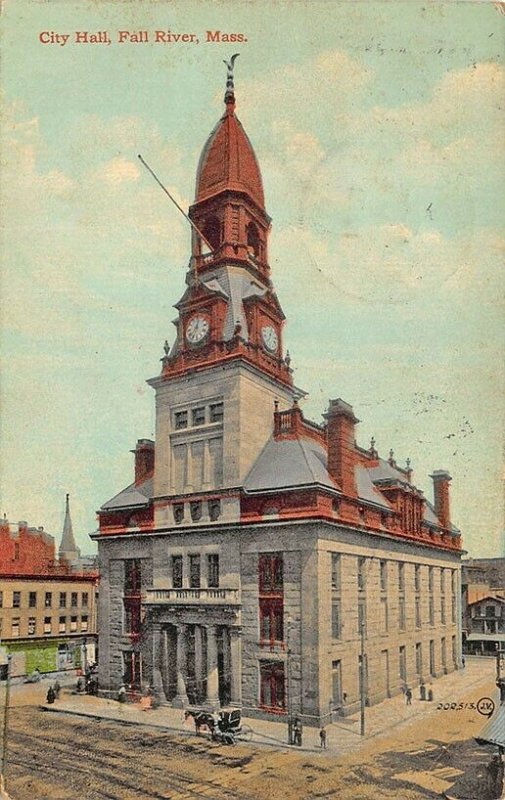Fall River MA City Hall Postcard