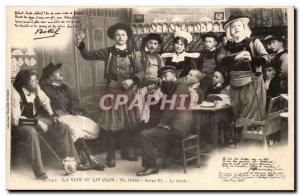 Old Postcard Songs of Botrel The voice of the closed bed Scene VI The Bard (m...