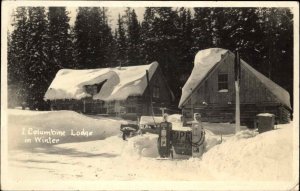 Steamboat Springs CO Cancel Columbine Lodge Gas Station Real Photo Postcard