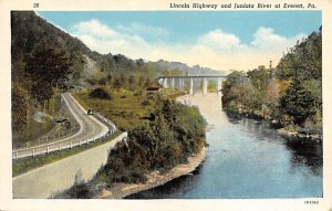 Lincoln Highway and Juniata River Everett, Pennsylvania USA