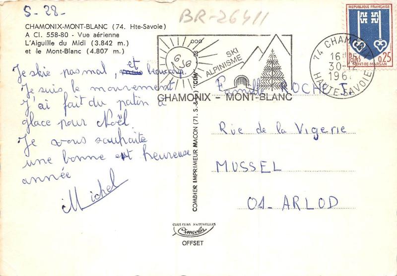 BR26411 Chamonix mont blanc vue aerienne France