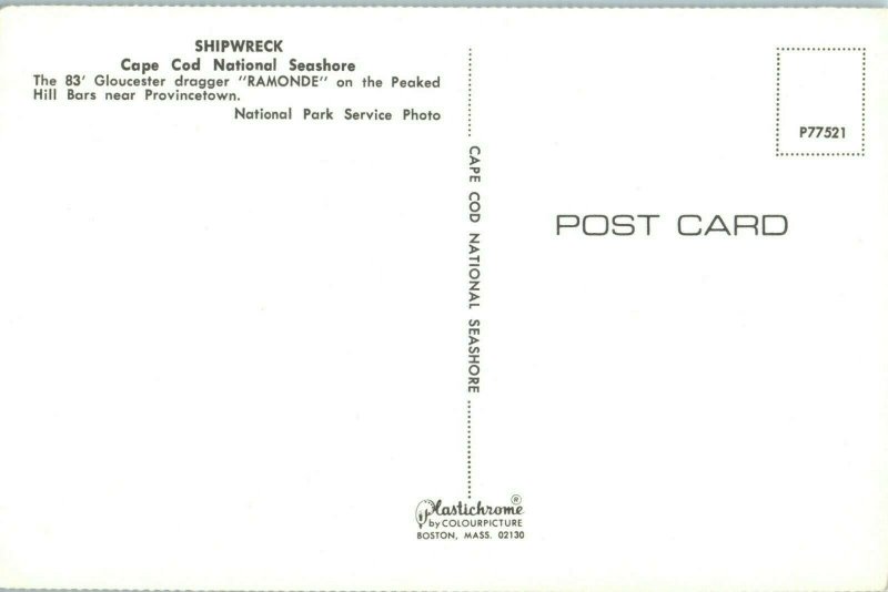 Cape Cod National Seashore '83 Gloucester Dragger Ramonde Provincetown Postcard