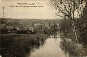 CPA Env. d'ELBEUF - St-AUBIN - Bras de SEINE et petit Pont suspe (105845)