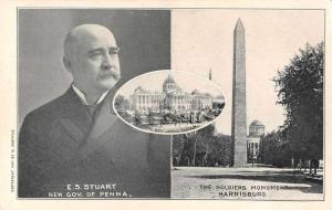 Harrisburg Pennsylvania Soldiers Monument Capitol Governor Postcard J67379